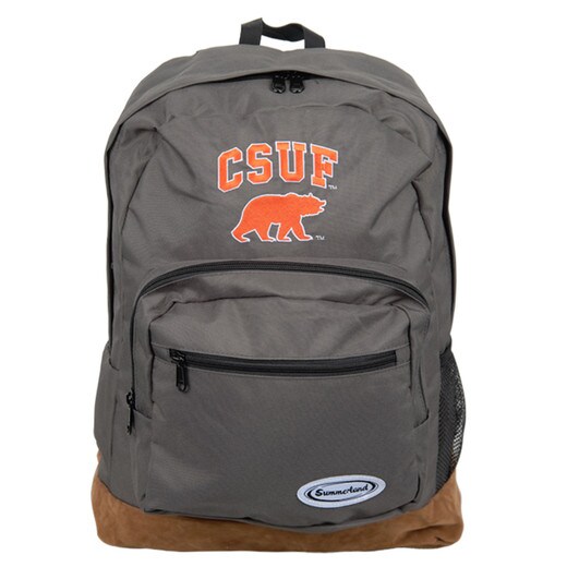 Navy CSUF Backpack with Suede Bottom - Gray